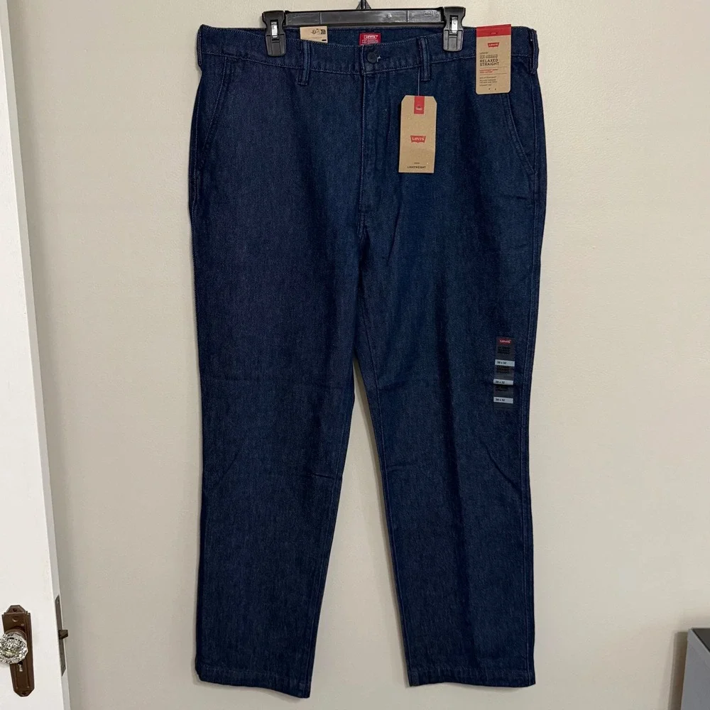 NEW Levi's Mens 38x32 XX Chino Relaxed Straight Lightweight Blue Denim Pants